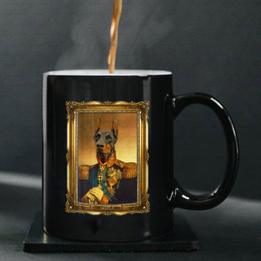 Personalized Dog Gift Idea - Royal Dog's Portrait For Dog Lovers - Black Mug